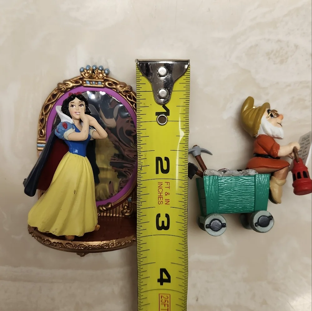 2 Enesco Snow White & the Seven Dwarfs Christmas Ornaments